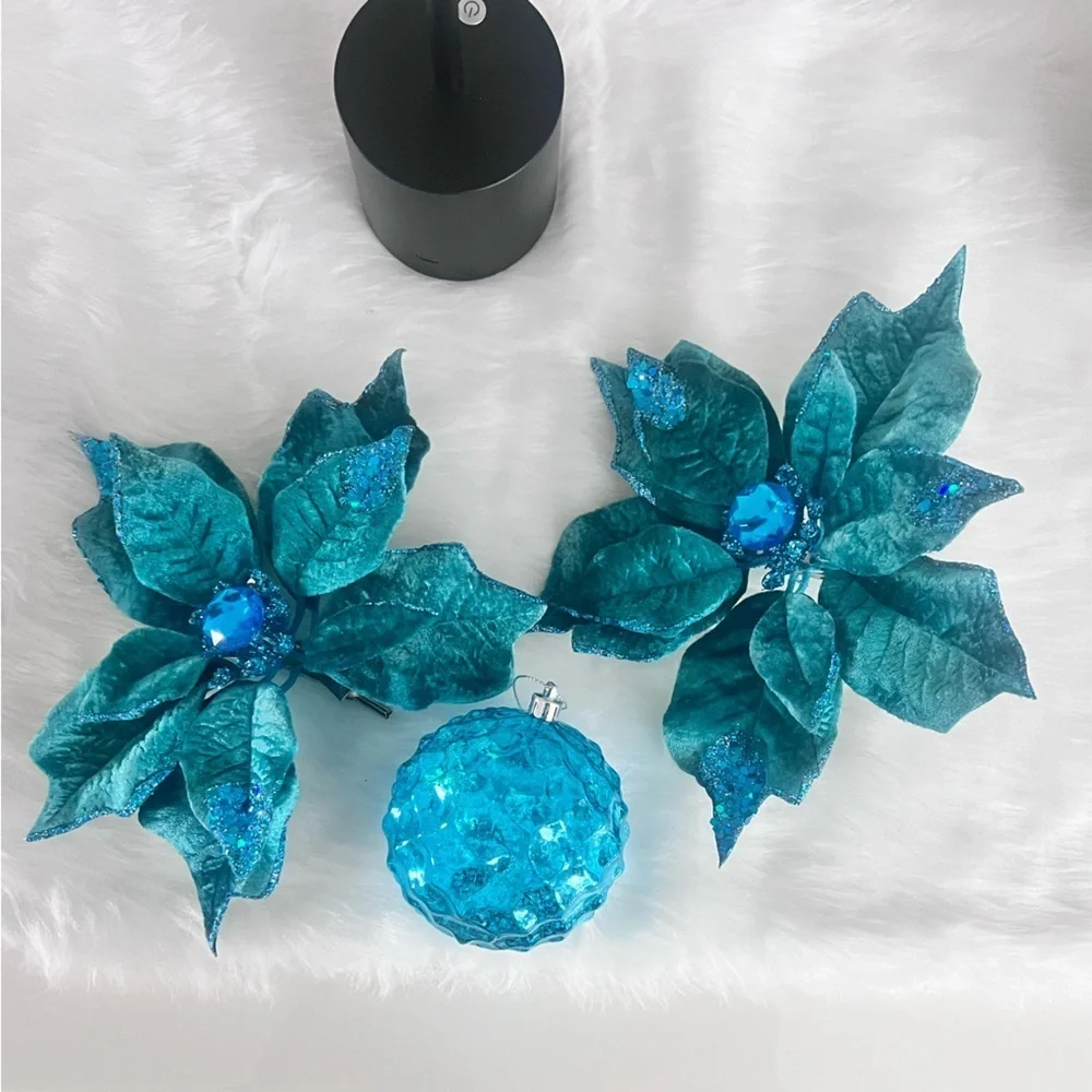 Blue Green Plastic Holiday Tree Ornament